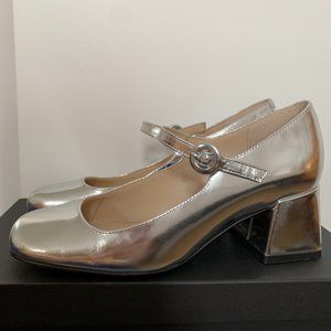Marc Fisher Silver Mary Jane Heels